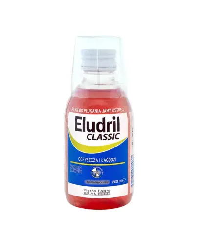 Eludril Classic, płyn do płukania jamy ustnej, 200 ml - Antybakteryjny i łagodzący preparat na stan zapalny dziąseł