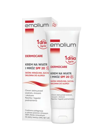 Emolium Dermocare krem ochronny na wiatr i mróz SPF 20, 75 ml - Dla dorosłych i dzieci od  1. dnia życia