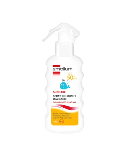 Emolium Suncare Spray ochronny dla dzieci SPF 50+, 175 ml - Bardzo wysoka ochrona przeciwsłoneczna już od 1. roku życia