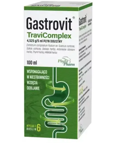 Gastrovit TraviComplex 4,525 g/5 ml, płyn doustny, 100 ml - Wyciąg płynny na problemy trawienne