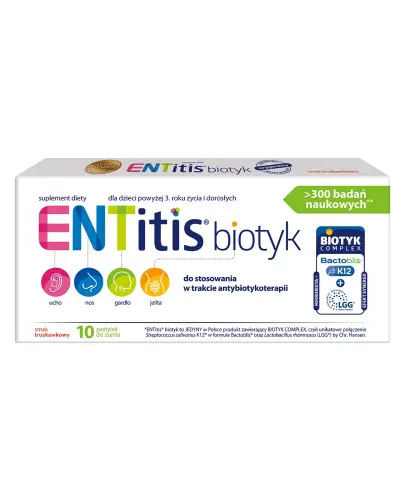 Entitis Biotyk, 10 pastylek do ssania - Do stosowania w trakcie antybiotykoterapii