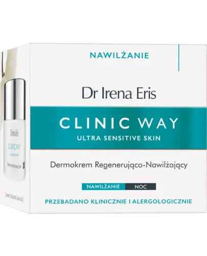 Dr Eris Clinic Way Dermokrem Regenerująco-Nawilżający na noc, 50 ml - Przywraca komfort ultraważliwej skórze, regeneruje oraz intensywnie nawilża