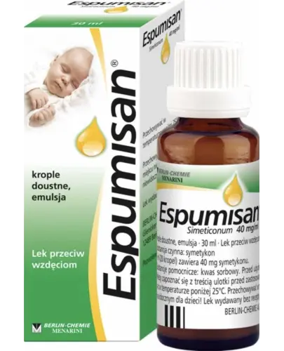 Espumisan 40mg/1ml  krople doustne, 30 ml - Na wzdęcia