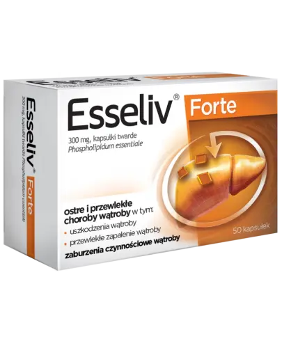 Esseliv forte, 300 mg, 50 kapsułek twardych - Zawiera 300 mg fosfolipidów z nasion soi