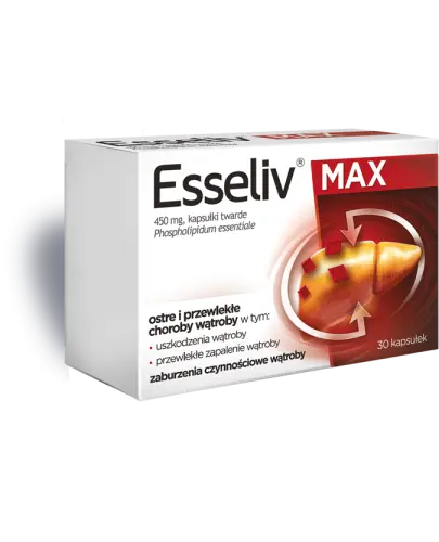 Esseliv Max, 450 mg, 30 kapsułek twardych - Zawiera 450 mg fosfolipidów z nasion soi