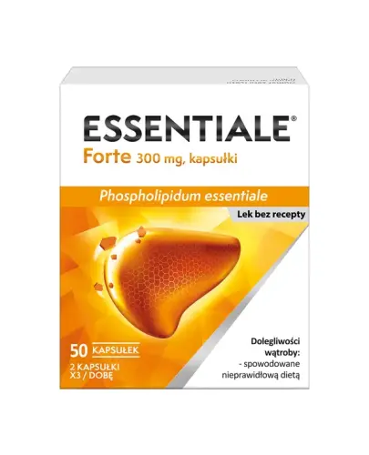 Essentiale Forte, 300 mg, 50 kapsułek - Roślinny lek stosowanym w chorobach wątroby