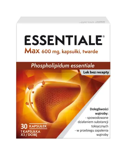 Essentiale Max 600 mg, 30 kapsułek - Wspomaga pracę wątroby