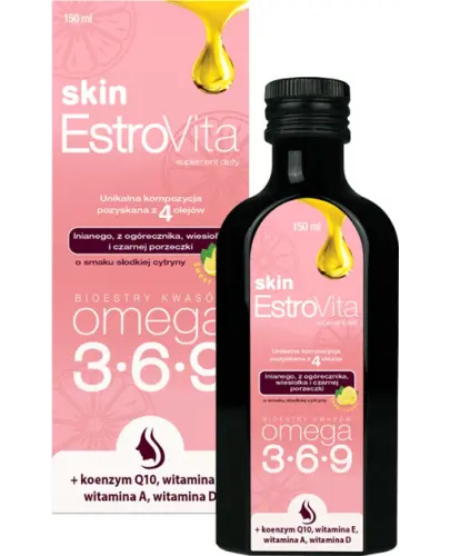 EstroVita Skin słodka cytryna, 150 ml - Kompozycja składników wspierających zdrowie skóry