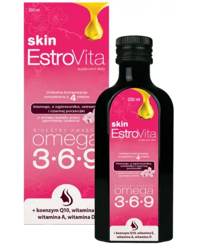 EstroVita Skin Cherry Sakura, 250 ml - Kompozycja składników wspierających zdrowy wygląd skóry