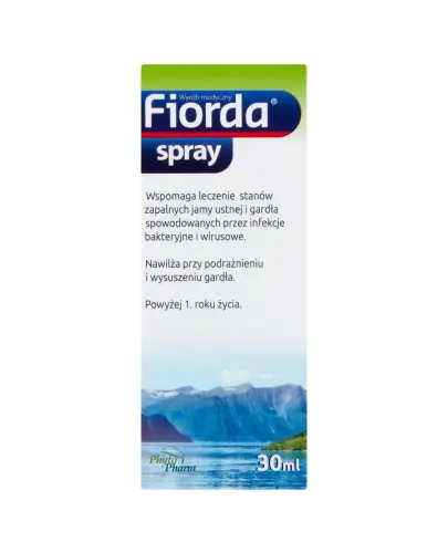 Fiorda spray, 30ml - Spray do jamy ustnej i gardła, nawilża oraz łagodzi objawy towarzyszące stanom zapalnym