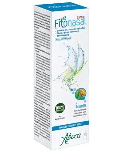 Aboca Fitonasal, skoncentrowany spray, 30ml - Naturalny, ochronny środek do nosa z oczarem wirginijskim, tymiankiem i halitem dla dzieci powyżej 6. roku życia i dorosłych