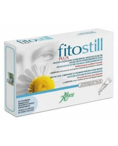 Aboca Fitostill Plus, 0.5 ml x 10 pojemników - Krople o działaniu kojącym i ochronnym do podrażnionych oczu z ekstraktem z kwiatów języczkowych rumianku.