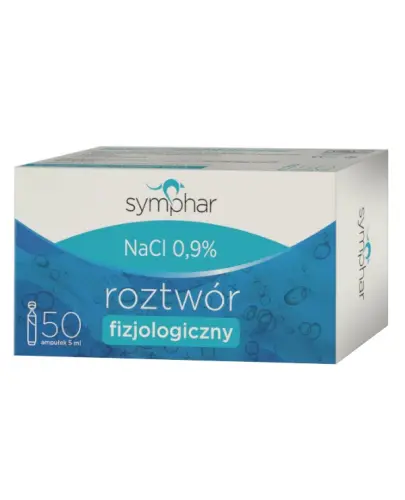 Symphar 0,9% NaCl, 50 x 5 ml - Do higieny nosa, oczu i uszu oraz inhalacji i do przemywania ran