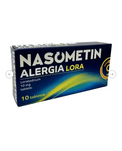 Nasometin Alergia Lora, 10 mg, 10 tabletek - Lek przeciwhistaminowy, łagodzący objawy reakcji alergicznej