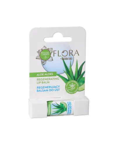 Flora Regenerujący balsam do ust Aloes, 3,8 g - Regenerujący balsam do ust o aloesowym zapachu