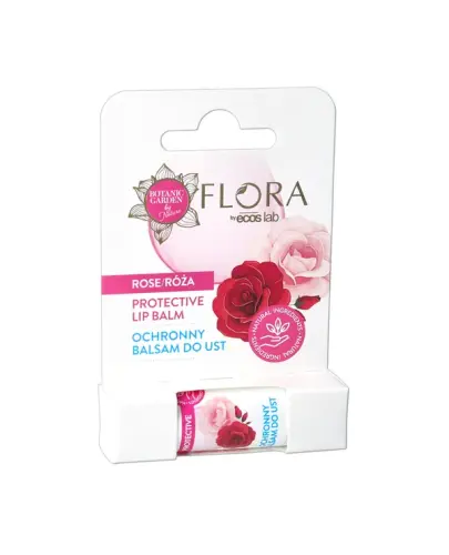 Flora Ochronny balsam do ust, róża, 3,8 g - Przynosi ulgę popękanym ustom