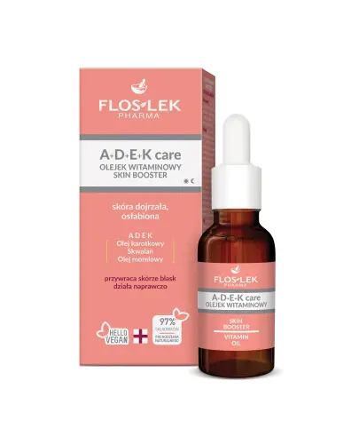 Floslek A+D+E+K care Olejek witaminowy Skin Booster, 30 ml - Do skóry dojrzałej, osłabionej