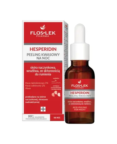 Flos Lek Hesperidin Peeling kwasowy na noc, 30 ml - Rozjaśnia i wyrównuje koloryt skóry