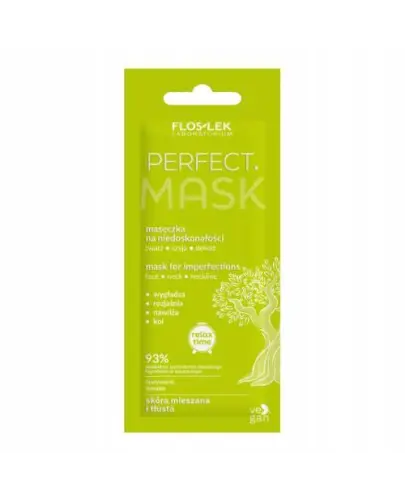 Flos Lek Perfect Mask Maseczka na niedoskonałości, 6 ml - Jednorazowa maseczka do pielęgnacji skóry trądzikowej, tłustej i mieszanej