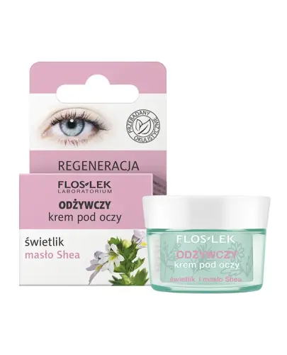 Flos Lek Odżywczy krem pod oczy świetlik masło Shea, 15 ml - Regenerujący krem o bogatej konsystencji