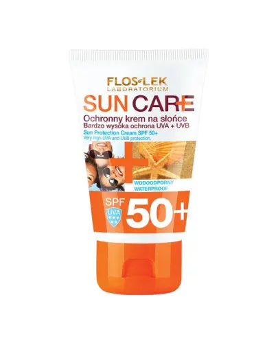 Flos-Lek Sun Care Ochronny krem na słońce SPF 50+, 50 ml - Zapewnia ochronę przeciwsłoneczną oraz zabezpiecza skórę przed oparzeniami