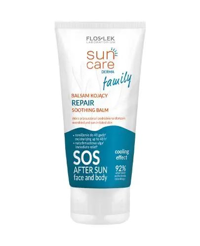 Flos-Lek Sun Care Derma Family Balsam kojący REPAIR, 125 ml - Silnie regeneruje przesuszoną i przegrzaną skórę, pozostawiając ją miękką i jedwabiście gładką