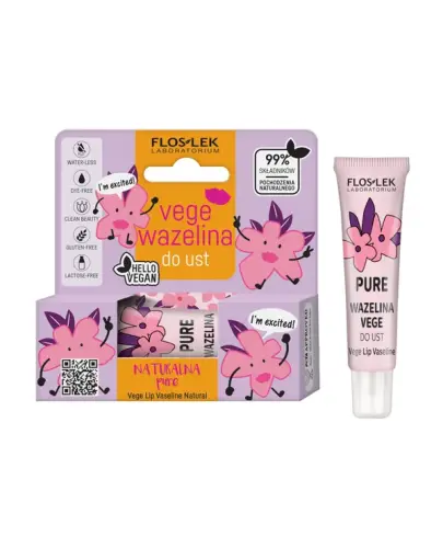 Flos-Lek Vege Lip Care Wazelina do ust Pure, 10 g - Chroni przed przesuszeniem i działaniem czynników zewnętrznych