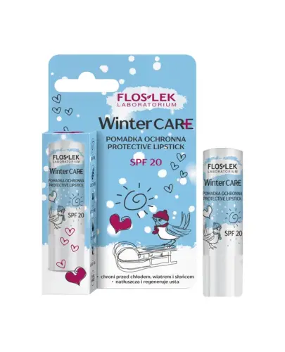 Flos Lek Winter Care Pomadka ochronna SPF 20, 1 sztuka - Pomadka do ust z filtrem na zimę