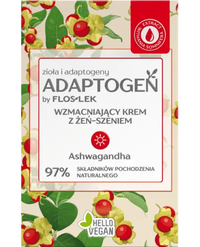 Floslek Adaptogen Wzmacniający krem z żeń-szeniem na dzień, 50 ml - Delikatny krem na dzień o lekkim i świeżym zapachu