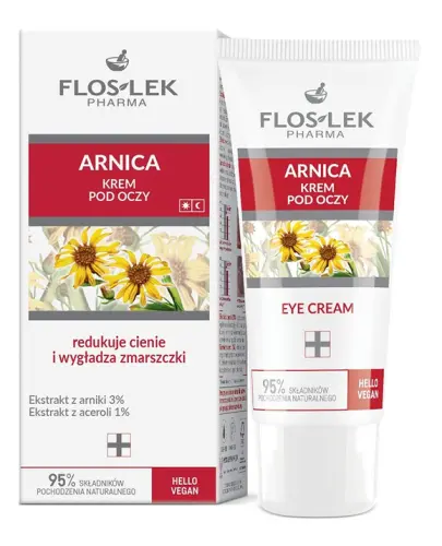 Floslek Arnica Krem po oczy, 30 ml - Redukuje cienie pod oczami i wygładza zmarszczki