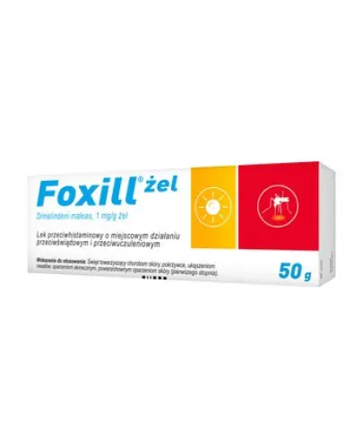 Foxill Żel, 50 g - Działa miejscowo przeciwuczuleniowo, silnie przeciwświądowo