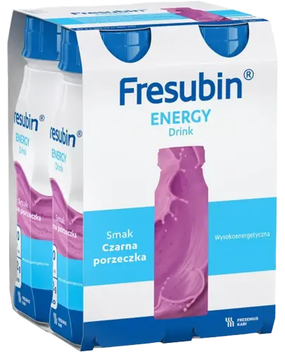 Fresubin Energy Drink o smaku czarnej porzeczki, 4 x 200 ml - Kompletna dieta wysokoenergetyczna 