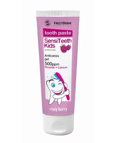 Frezyderm Sensiteeth Kids Pasta do zębów 3+ 500 ppm, 50 ml - Wzmacnia szkliwo zębów, chroniąc je przed szkodliwym działaniem kwasów i cukrów