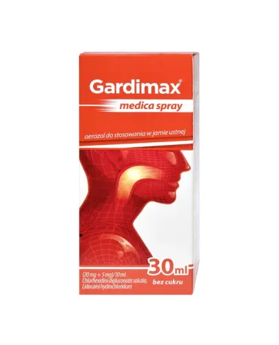 Gardimax medica spray, 30 ml - Aerozol na stany zapalne jamy ustnej i gardła