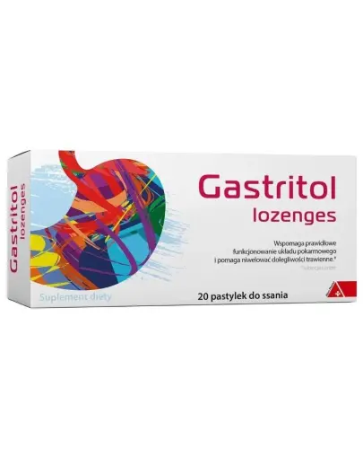 Gastritol Lozenges, 20 pastylek do ssania - Pastylki z ekstraktami z lukrecji i imbiru