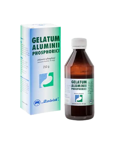 Gelatum Aluminii Phosphorici, 45mg/g, zawiesina doustna, 250 g - Lek zobojętniający kwas solny soku żołądkowego