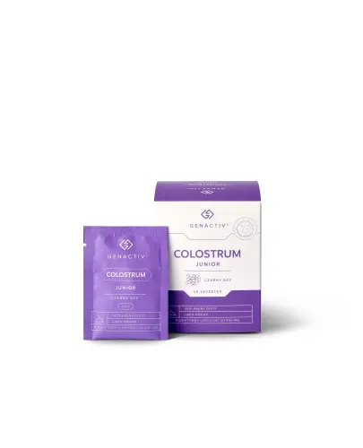 Genactiv Colostrum Junior Czarny Bez, 30 saszetek - Colostrum z dodatkiem czarnego bzu