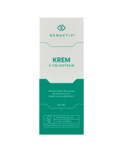 Genactiv Krem z Colostrum Regeneracja i pielęgnacja, 40 ml - Intensywna regeneracja i pielęgnacja skóry