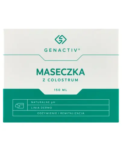 Genactiv Maseczka z Colostrum Odżywienie i rewitalizacja, 150 ml - Redukcja zmarszczek, poprawa elastyczności i intensywne nawilżenie