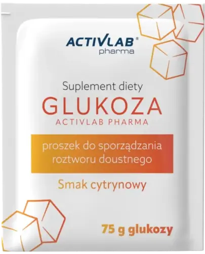 Glukoza Activlab smak cytrynowy, 75g - Proszek do sporządzania roztworu doustnego w celu wykonania doustnego testu tolerancji glukozy, krzywej cukrowej