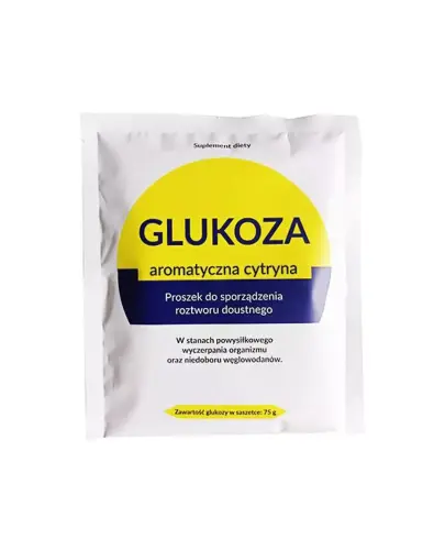 Organic Pharma Glukoza o smaku cytrynowym, 75 g - Do sporządzania roztworu doustnego  w celu wykonania doustnego testu tolerancji glukozy