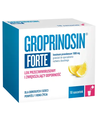 Groprinosin Forte 1000 mg, 10 saszetek - Lek przeciwwirusowy, zwiększający odporność.