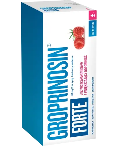 Groprinosin Forte 500 mg/ 5 ml, syrop, 150 ml - Lek przeciwwirusowy, zwiększający odporność.