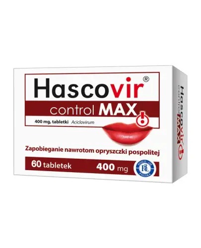 Hascovir Control Max tabletki, 60 sztuk - Tabletki, które hamują namnażanie chorobotwórczych dla człowieka wirusów z grupy Herpes