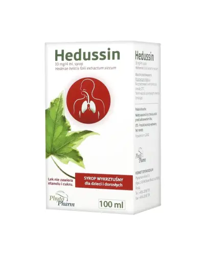 Hedussin syrop, 100ml - Wykrztuśny w przypadku kaszlu produktywnego, czyli mokrego