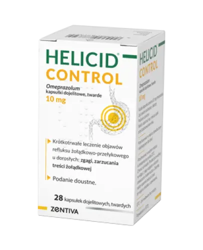 Helicid Control, 10mg, 28 kapsułek dojelitowych twardych - Tabletki z omeprazolem