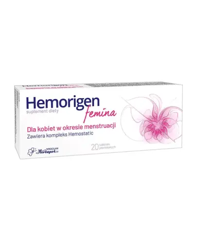 Hemorigen femina, 20 tabletek - Dla kobiet w okresie menstruacji