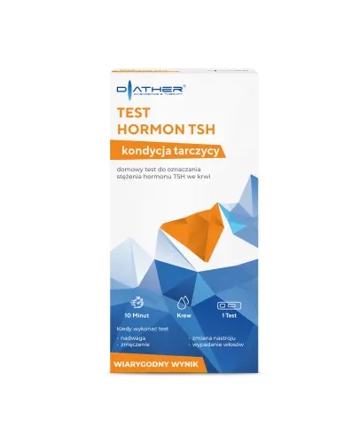 Diather Test Hormon TSH Domowy test do oznaczania stężenia hormonu TSH we krwi, 1 sztuka - Wynik testu w 10 minut