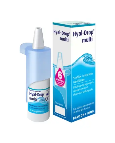 Hyal-Drop Multi, krople do oczu 10ml - Krople z kwasem hialuronowym bez środków konserwujących