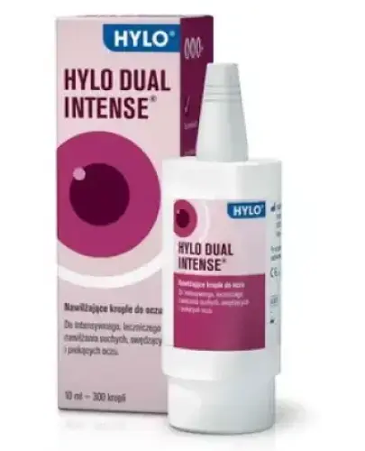 Hylo-Dual Intense, krople do oczu, 10ml - Krople  nawilżające z kwasem hialuronowym 0,2% i 2% ektoiną